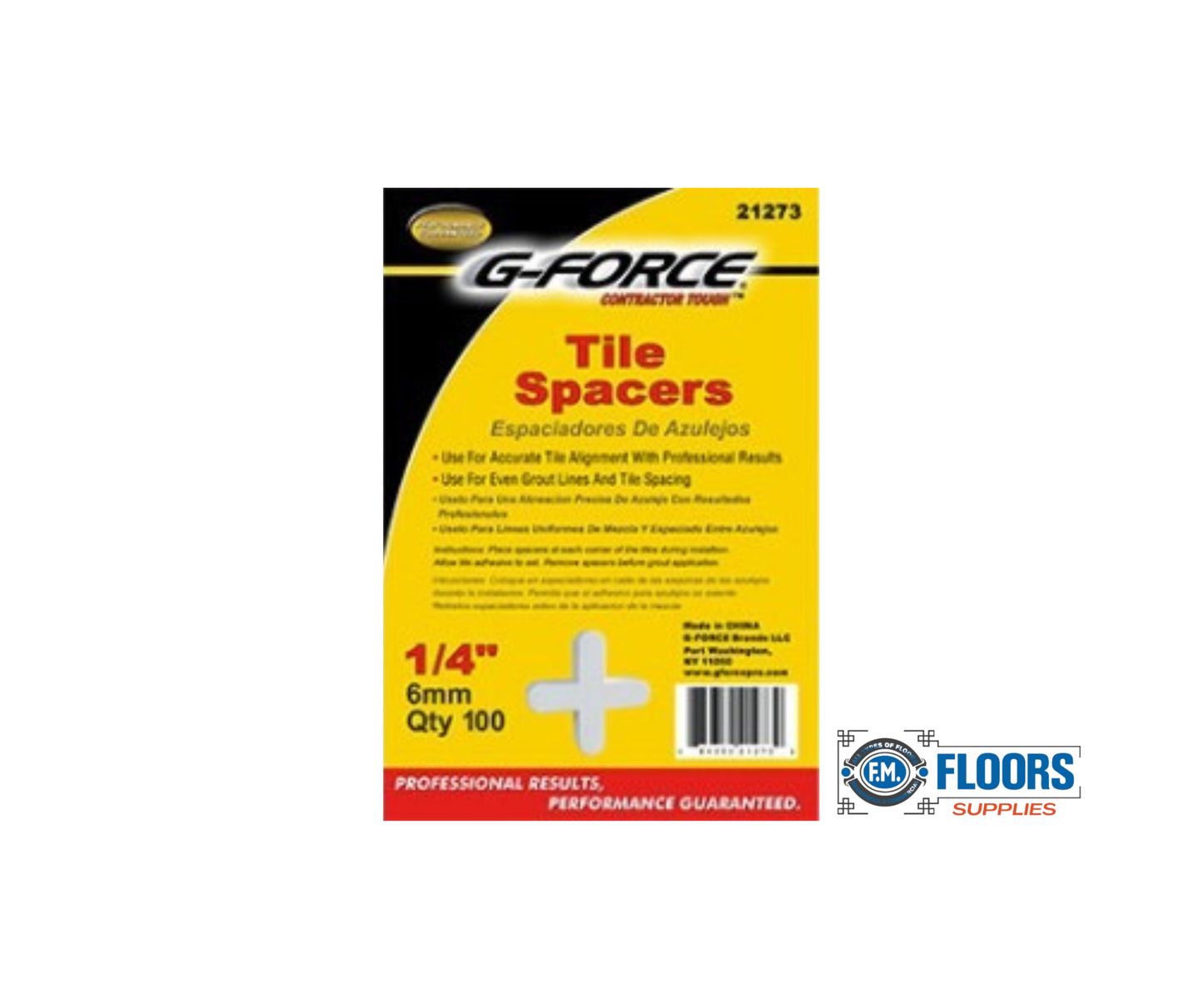 G-FORCE 21273 1/4″ Plastic Tile Spacers – 100/Bag | Tile Leveling & Alignment Tools