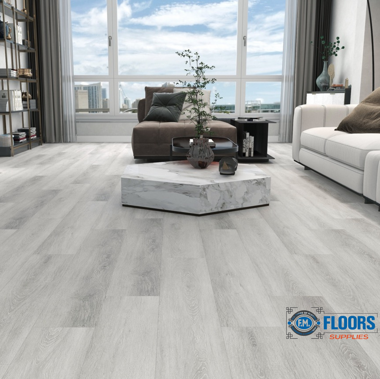 SKY Flooring DURA-PRO Series Rustic Grey | 6.5mm SPC Waterproof Luxury Vinyl Plank Flooring – 22mil Wear Layer