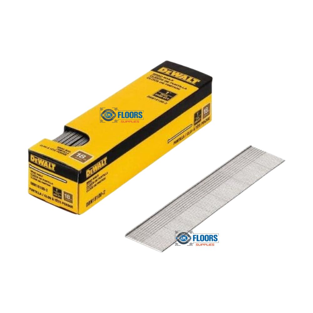 DEWALT 18 Gauge Brad Nails 1" (DBN18100-2) 2,500 Pack | FM FLOORS SUPPLIES