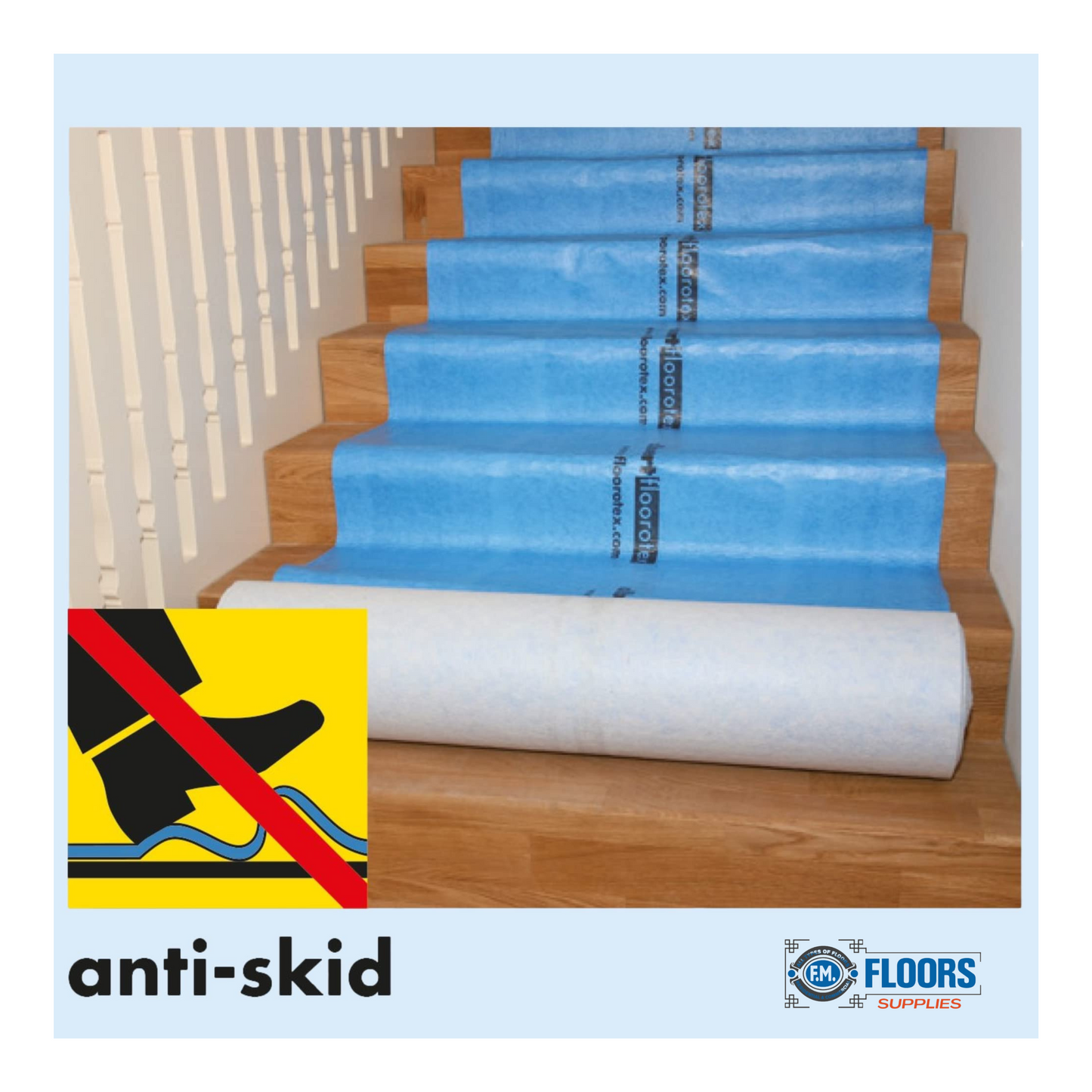 Floorotex 40" x 84' Blue Premier Floor Protective Mat