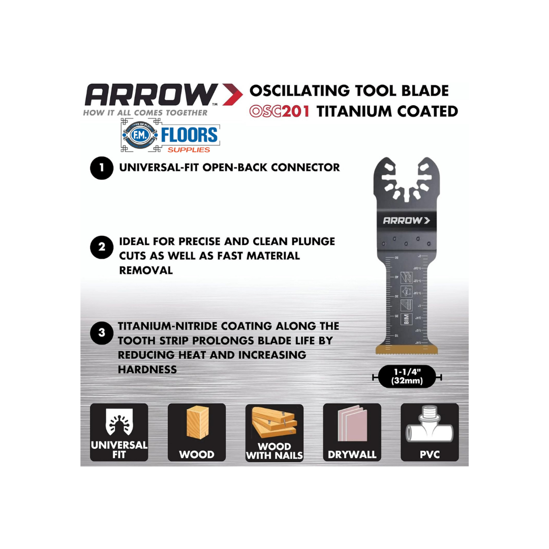 Arrow Fastener 1 1/4" Titanium Plunge Cut Metal Blade 1PC
