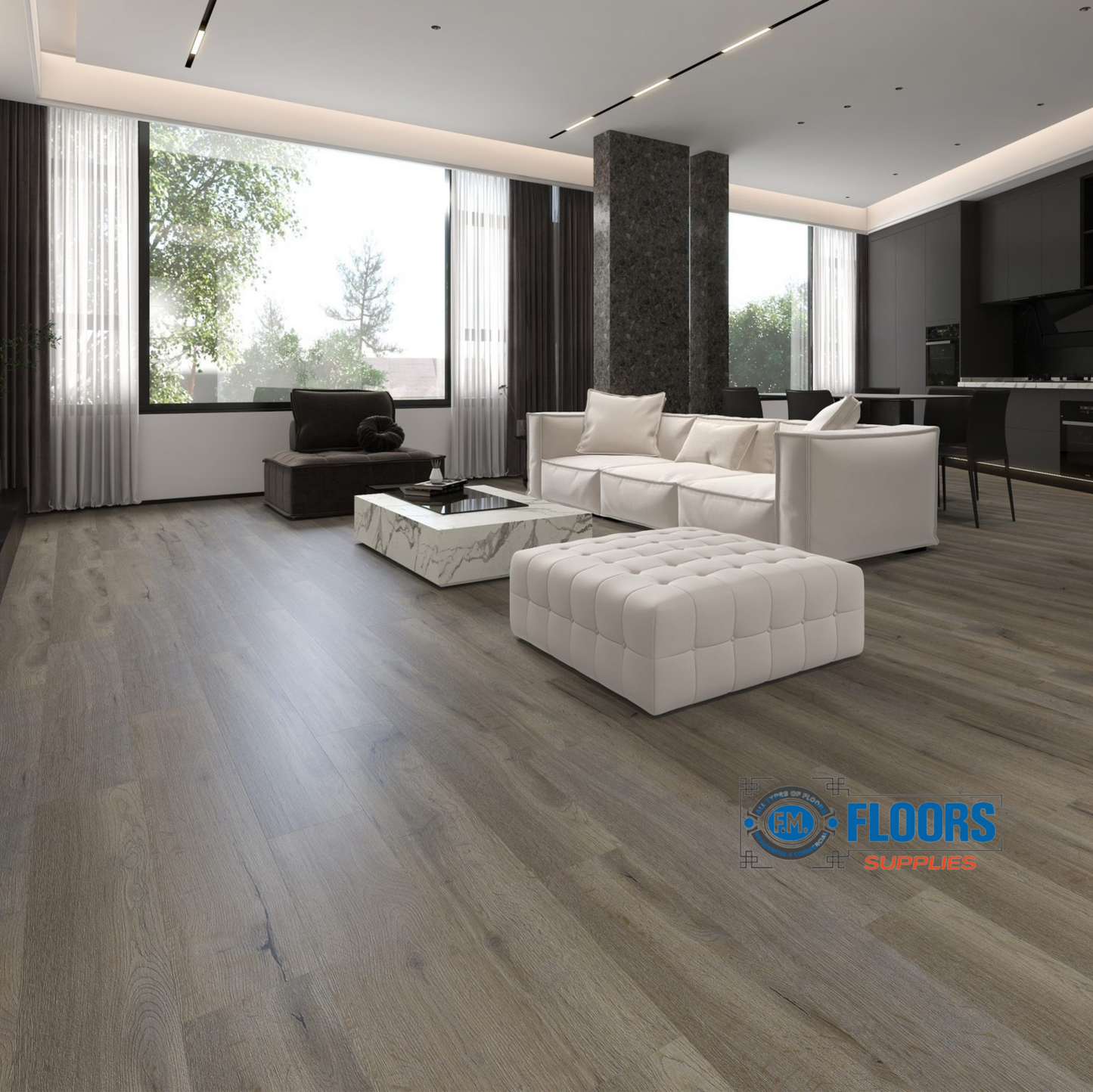 Sky Flooring Select Pro Bali 7.2” x 48” | 5.7mm Thick | 22mil Wear Layer | Wood Grain LVP Flooring