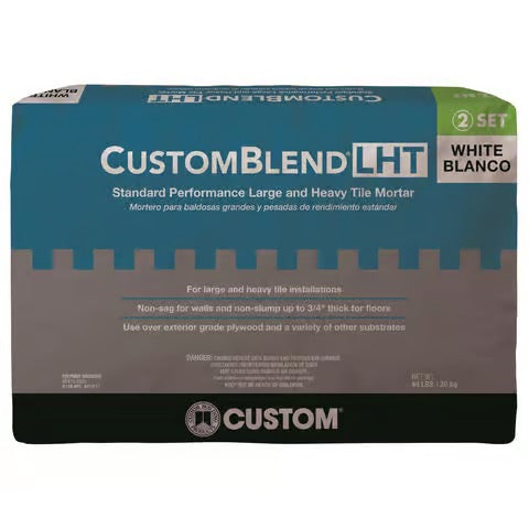 CustomBlend LHT White Mortar 44 lb | Large & Heavy Tile Thin-Set