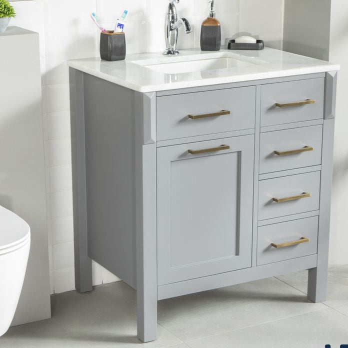 Fawna 30" Gray Bathroom Cabinet