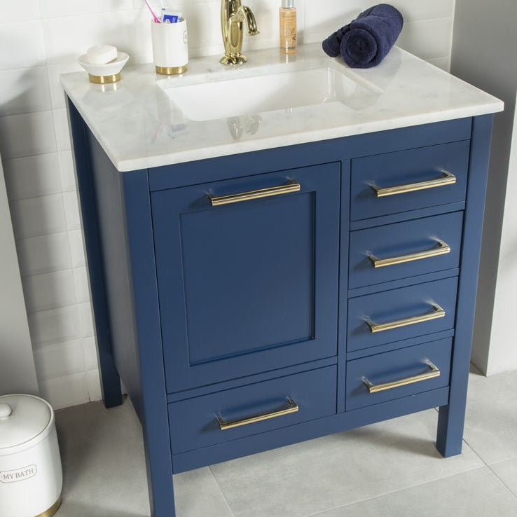 Ashley 30" Blue Bathroom Cabinet