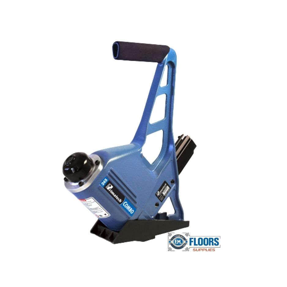 Primatech P245 FC - 16 Gauge Nailer/15.5 Gauge Stapler Combo Uses 16 Gauge 2", 1-3/4" and 1-1/2" L Cleats as well as 2", 1-3/4" and 1-1/2" 15.5 Gauge staples. FM FLOORS SUPPLIES