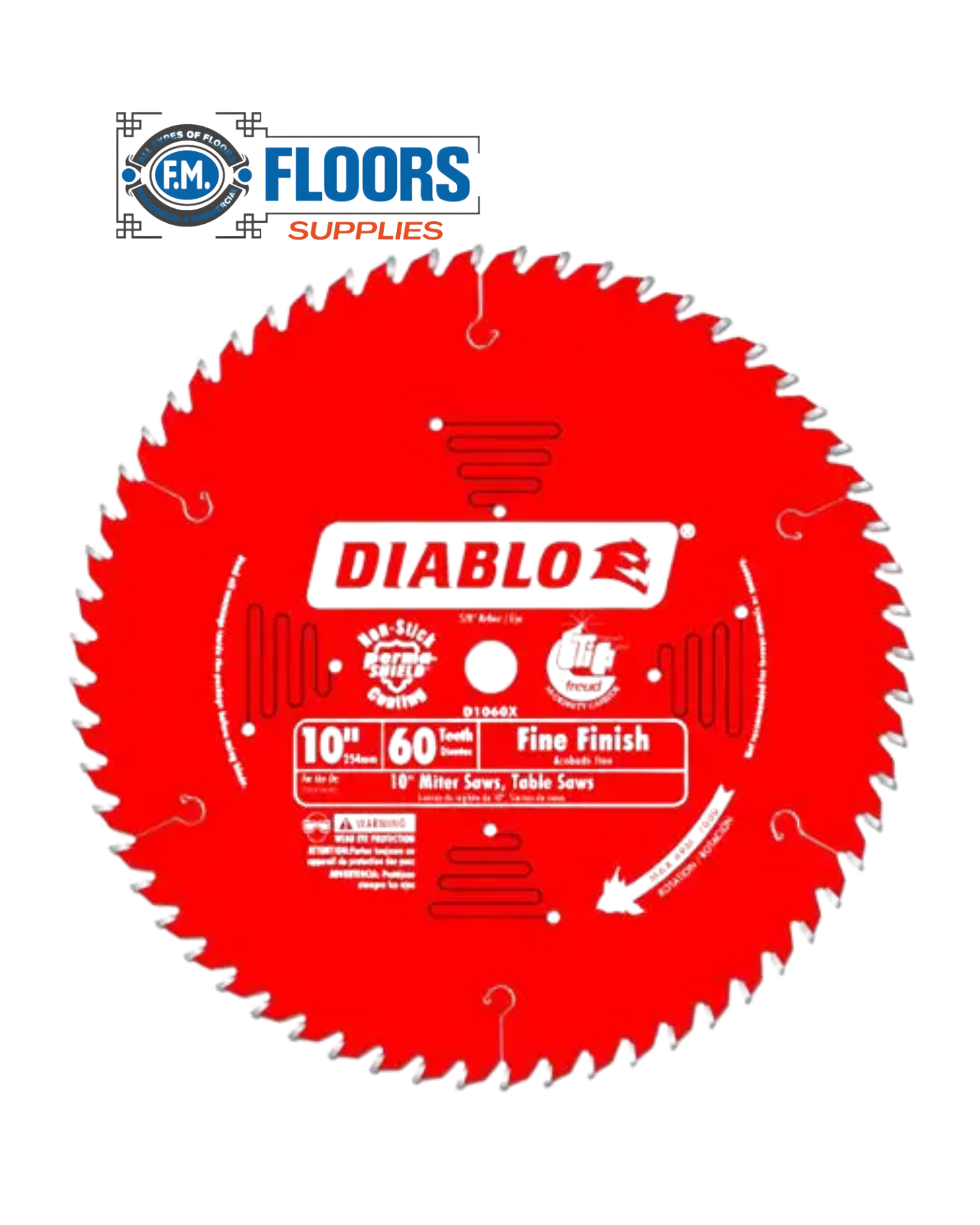 Diablo - 10" 60-Tooth Fine Finish Saw Blade for Wood – Precision Clean Cuts