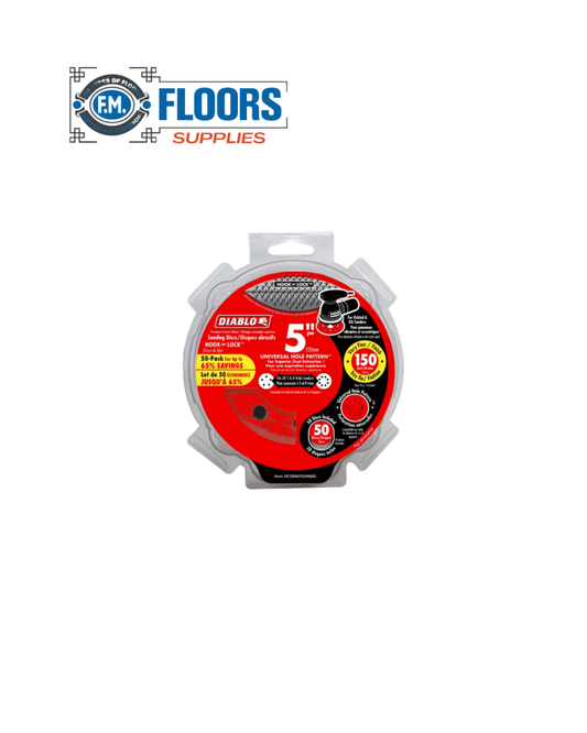 5″ 150-Grit Hook & Lock™ ROS Sanding Discs – 50-Pack | Heavy-Duty Random Orbital Sander Discs for Wood, Metal & Paint Prep