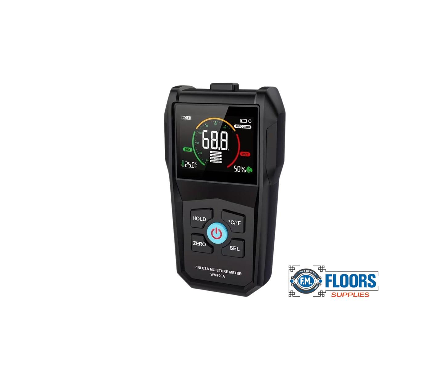 Digital Touchless Wood Moisture Meter w/ Color Display (Electromagnetic) – Non-Invasive Humidity Tester for Woodworking, Flooring, Renovation