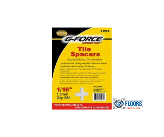 G-FORCE 21274 1/16″ Plastic Tile Spacers (250/Bag) – Precision Tile Alignment Tool