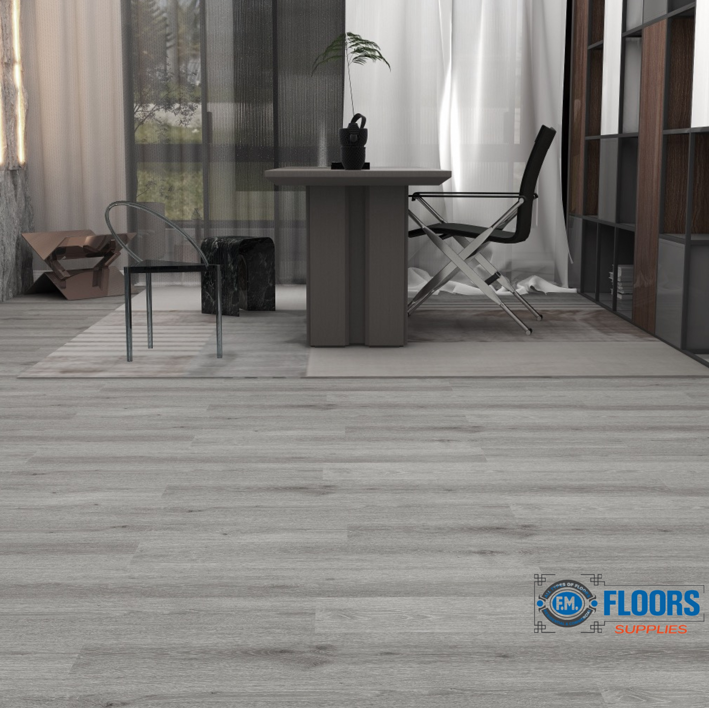 SKY Flooring DURA-PRO Series Grey Hickory| 6.5mm SPC Waterproof Luxury Vinyl Plank Flooring – 22mil Wear Layer
