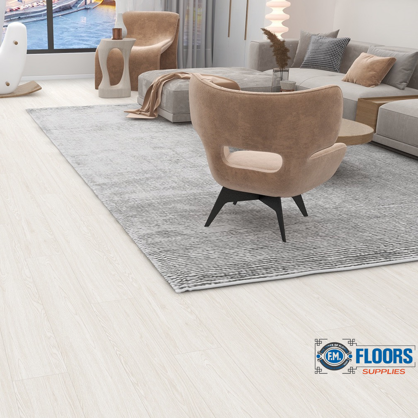 SKY Flooring DURA-PRO Series Ivory Tower | 6.5mm SPC Waterproof Luxury Vinyl Plank Flooring – 22mil Wear Layer | FM FLOORS SUPPLIES