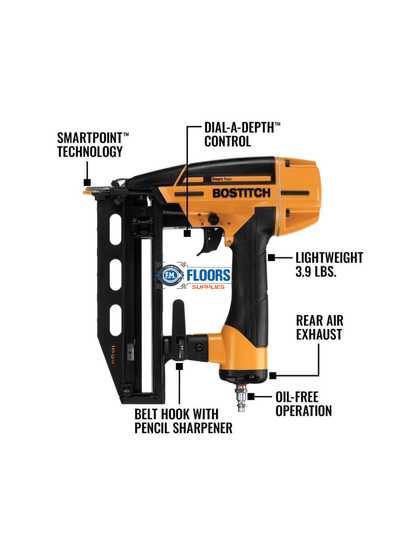 Bostitch BTFP71917 Smart Point 16-Gauge Pneumatic Finish Nailer Kit