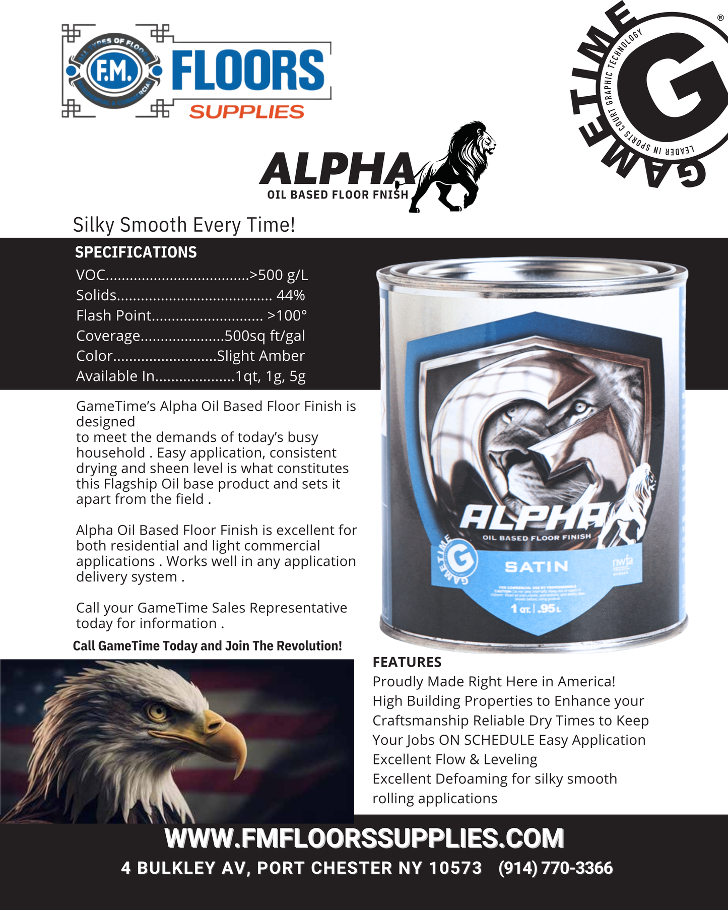 Alpha Oil Based Floor Finish 1Q - Gametime Leader in Sports Courts Graphic Technology