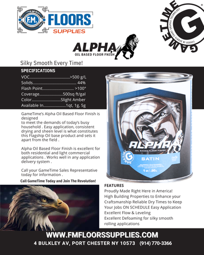 Alpha Oil Based Floor Finish 1Q - Gametime Leader in Sports Courts Graphic Technology