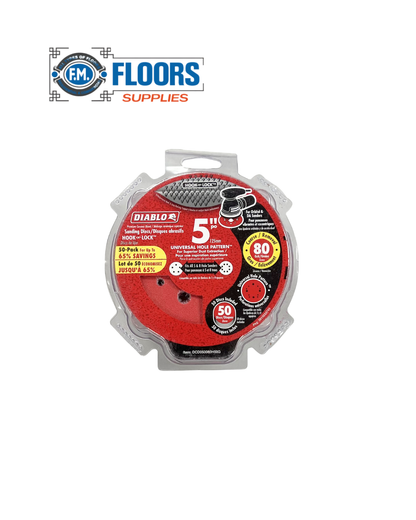 Diablo 5" Hook & Lock™ Random Orbital Sanding Discs (50-Pack) – Premium ROS Sandpaper for Wood, Metal & Surface Prep | FM FLOORS SUPPLIES