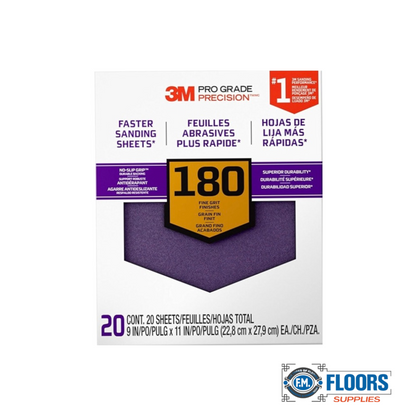3M Pro Grade 9"x11" G No-slip Sandpaper (20 SHTS/PK)