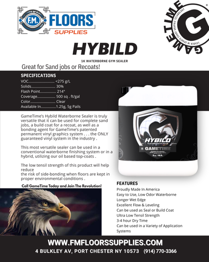 Hybild Waterborne  1.25 GL 1K  Floor Sealer  - Gametime Leader in Sports Courts Graphic Technology| FM FLOORS SUPPLIES