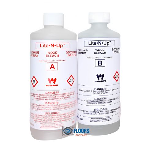 Woodkote Lite-N-Up  Wood Bleach Solution Kit Containing Solution A & B 2 Gallons Per Order