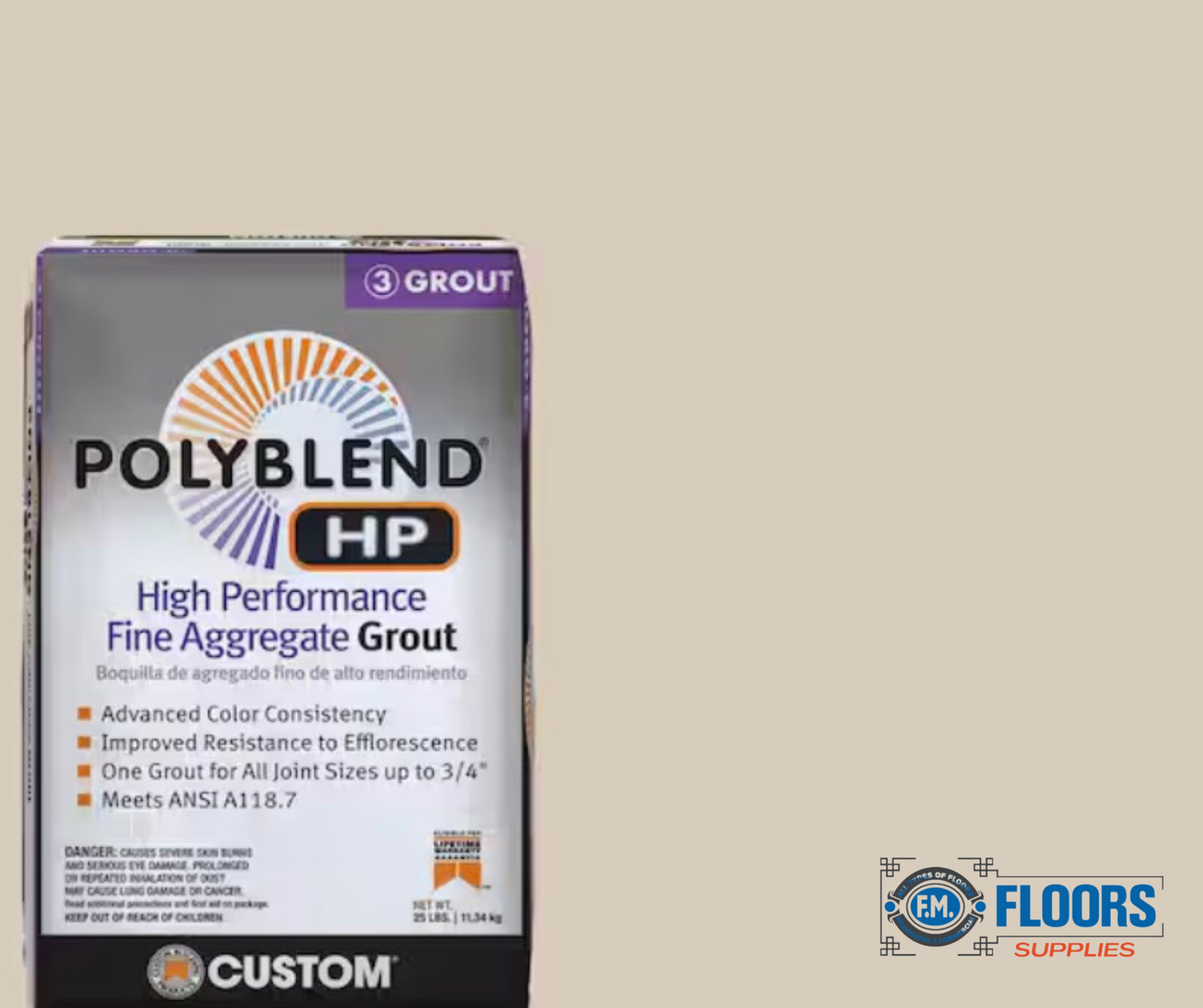 PolyBlend® HP High Performance Fine Aggregate Grout – 25 lb Bag
