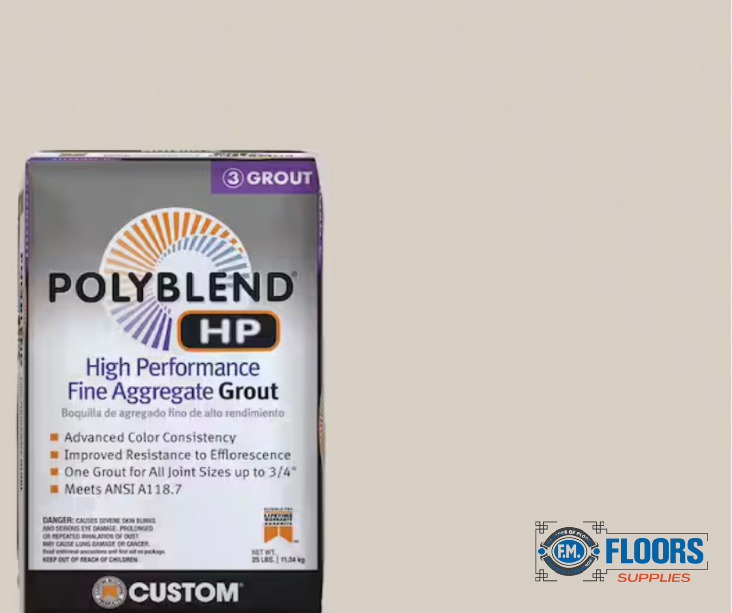 PolyBlend® HP High Performance Fine Aggregate Grout – 25 lb Bag