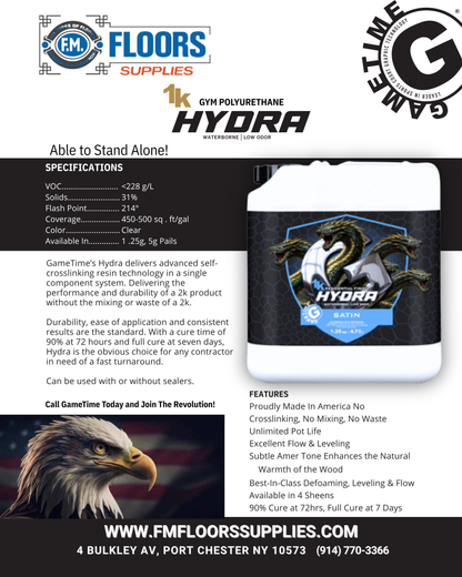 Hydra Waterborne Floor Finish 1.25 GL 1K  - Gametime Leader in Sports Courts Graphic Technology | FM FLOORS SUPPLIES