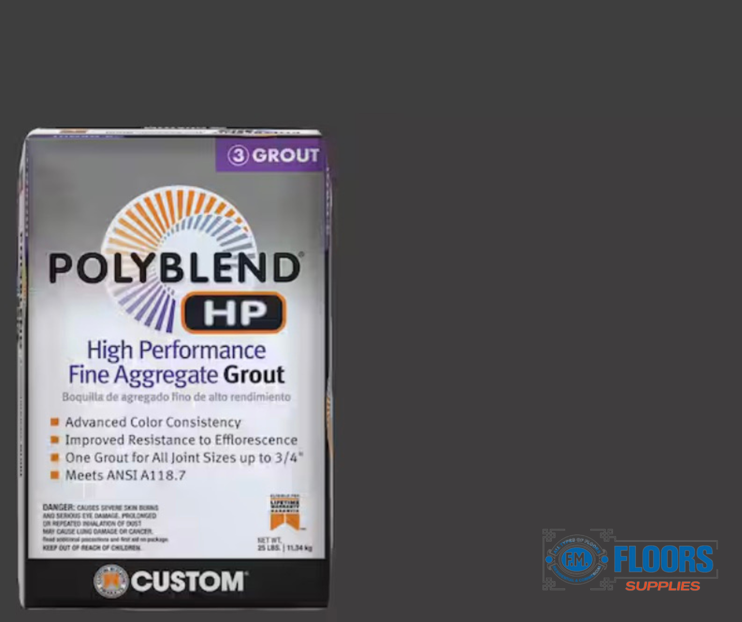 PolyBlend® HP High Performance Fine Aggregate Grout – 25 lb Bag