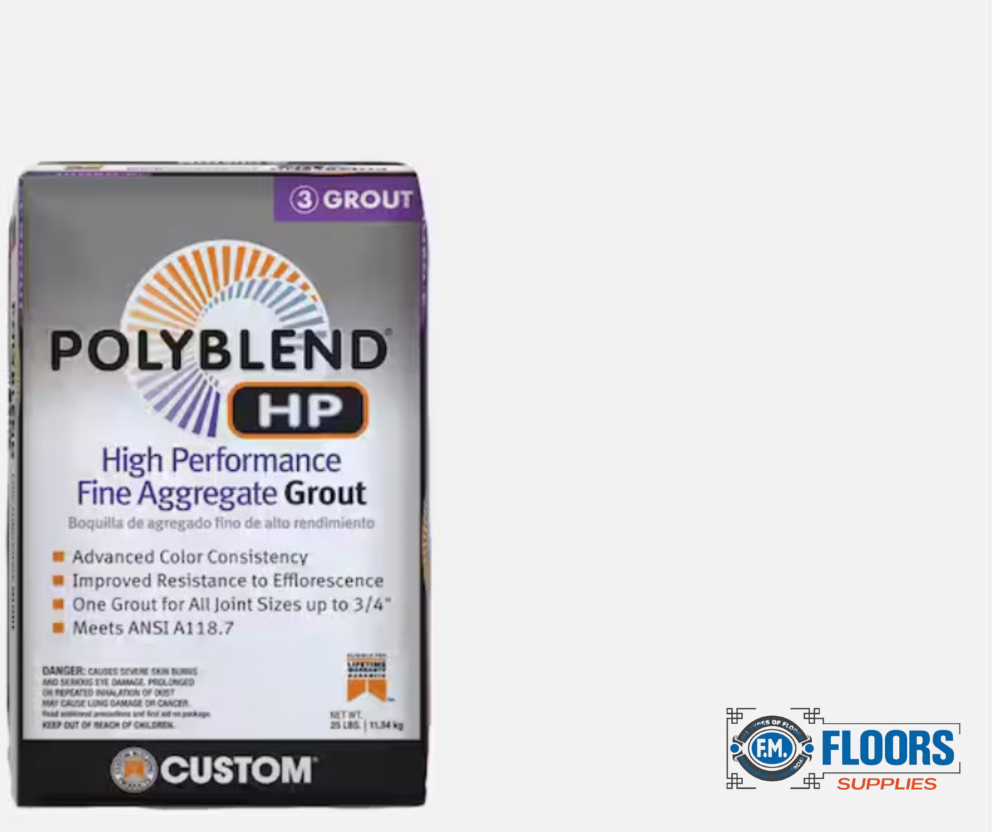 PolyBlend® HP High Performance Fine Aggregate Grout – 25 lb Bag