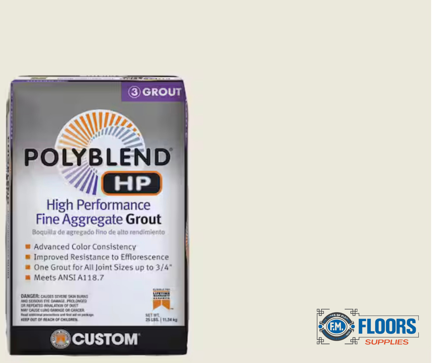 PolyBlend® HP High Performance Fine Aggregate Grout – 25 lb Bag