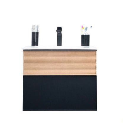 Ravello Natural Black 30" Bathroom Cabinet
