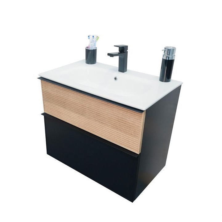 Ravello Natural Black 30" Bathroom Cabinet