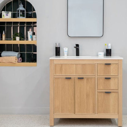 Catalina Natural Oak 36" Bathroom Cabinet