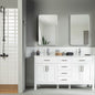 Fawna 60" White Double Bowls Bathroom Cabinet