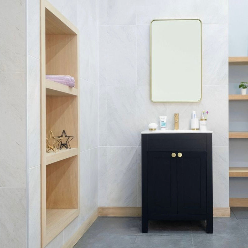 Aria Black 24" Bathroom Cabinet
