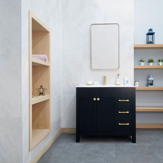 Aria Black 36" Bathroom Cabinet