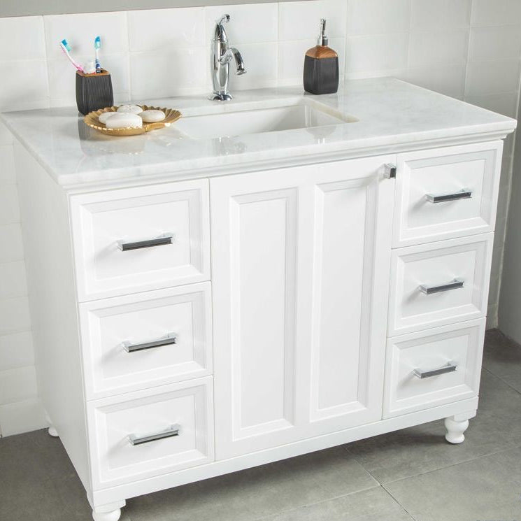Isabel 42" White Bathroom Cabinet