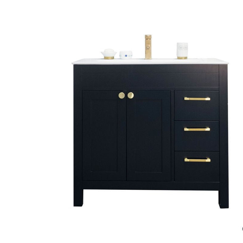 Aria Black 36" Bathroom Cabinet