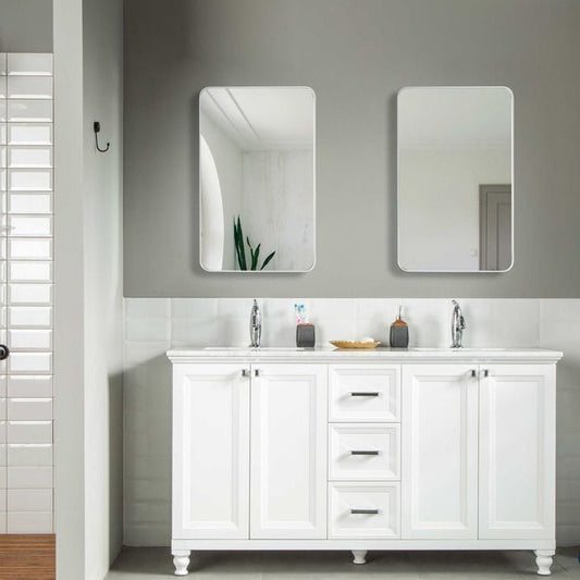 Isabel 60" White Double Bowls Bathroom Cabinet