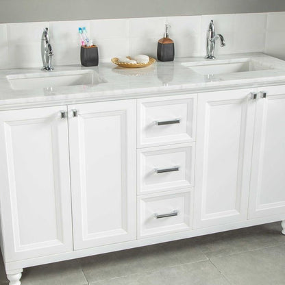 Isabel 60" White Double Bowls Bathroom Cabinet