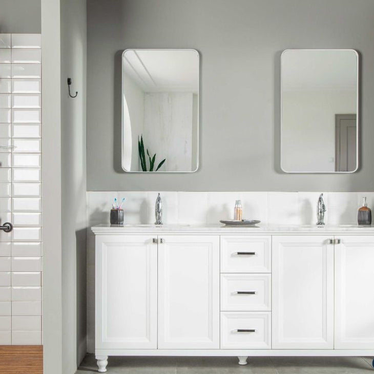 Isabel 72" White Double Bowls Bathroom Cabinet