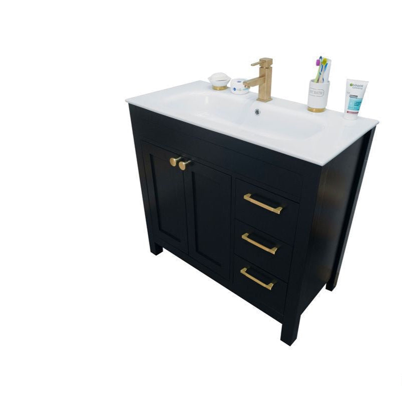 Aria Black 36" Bathroom Cabinet