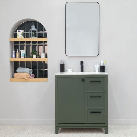 Frame Pine Green 30" Bathroom Cabinet