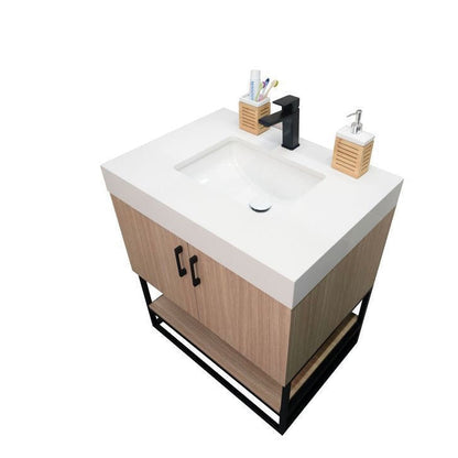 Solana Natural Oak 30" Bathroom Cabinet