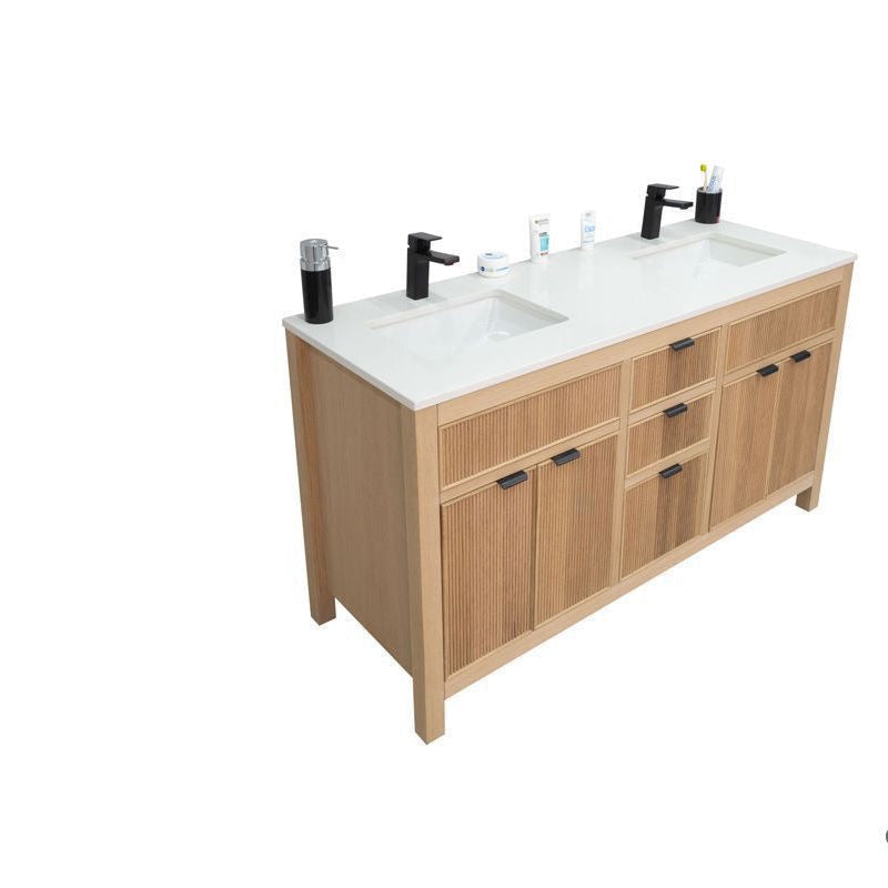 Catalina Natural Oak 60" Bathroom Cabinet