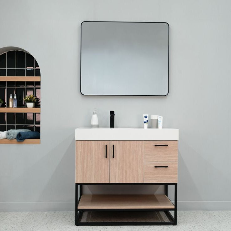 Solana Natural Oak 36" Bathroom Cabinet