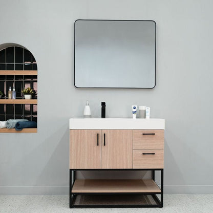 Solana Natural Oak 36" Bathroom Cabinet
