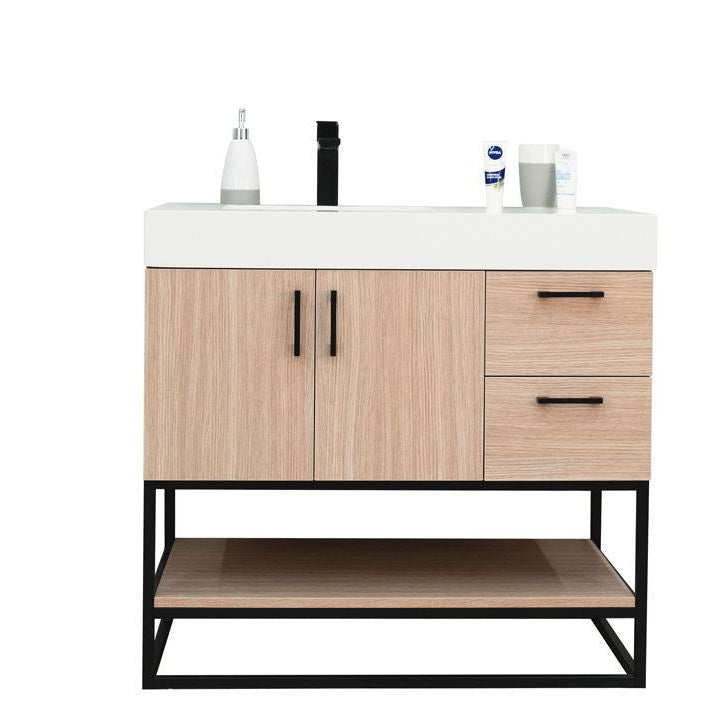 Solana Natural Oak 36" Bathroom Cabinet