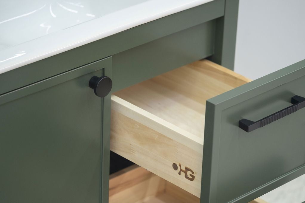 Frame Pine Green 30" Bathroom Cabinet