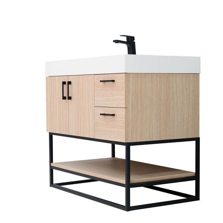 Solana Natural Oak 36" Bathroom Cabinet