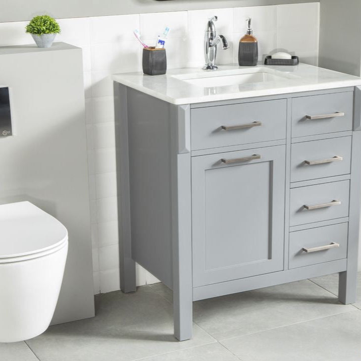 Fawna 30" Gray Bathroom Cabinet